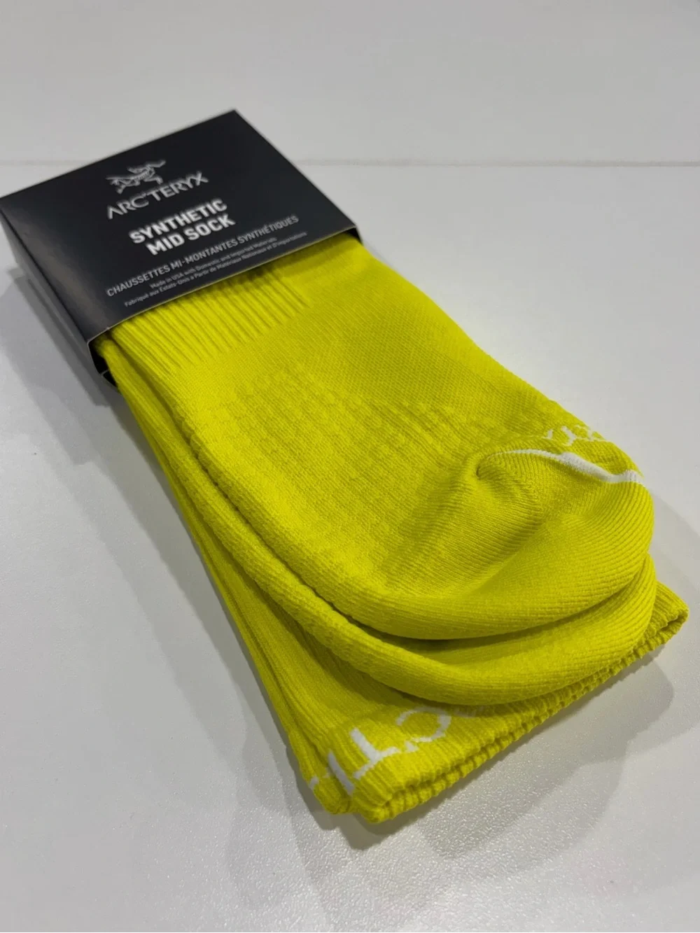 Arc’teryx Men's Large Synthetic Mid Crew Sock Adult Women's Euporia Yellow NWT